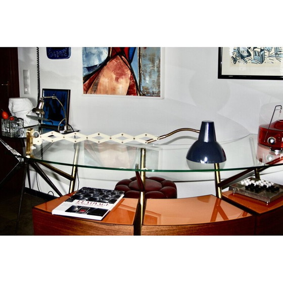 Image 1 of Vintage Wandlampe aus Messing und lackiertem Stahl, Italien 1960