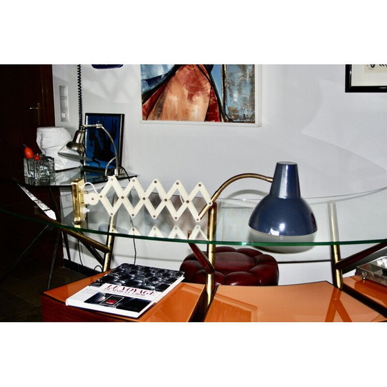 Image 1 of Vintage Wandlampe aus Messing und lackiertem Stahl, Italien 1960