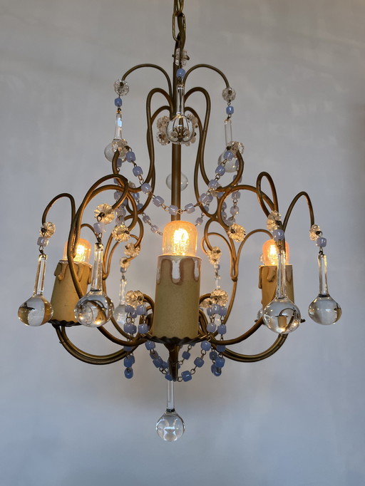 Teardrop Pendelleuchte vintage geschmiedetes Glas