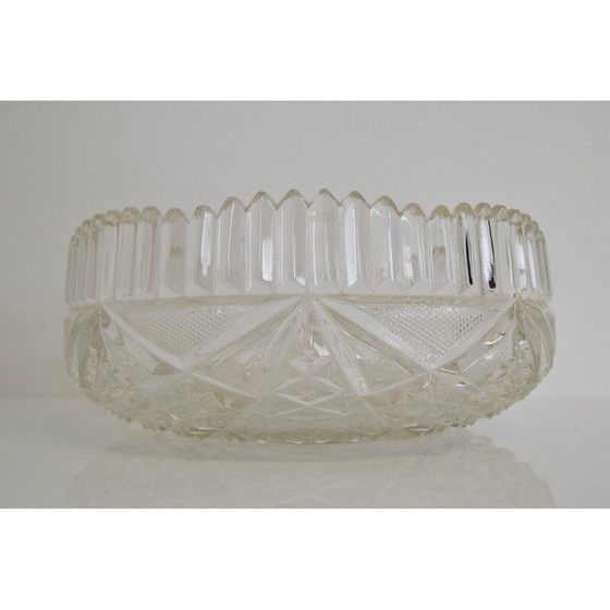 Image 1 of Schale aus geschliffenem Glas, Mid-Century, Tschechoslowakei 1950er Jahre