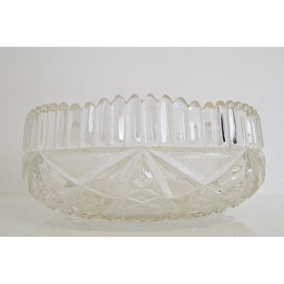 Image 1 of Schale aus geschliffenem Glas, Mid-Century, Tschechoslowakei 1950er Jahre