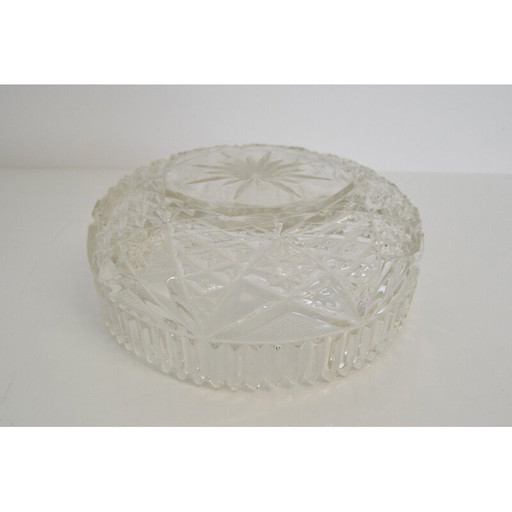 Schale aus geschliffenem Glas, Mid-Century, Tschechoslowakei 1950er Jahre