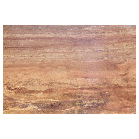 Image 1 of Vintage-Tisch Il collonato aus rotem Travertin von Mario Bellini