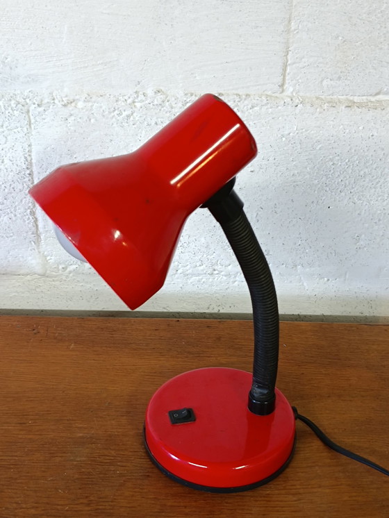 Image 1 of Vintage Schreibtischlampe Rot
