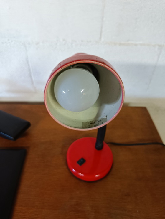 Image 1 of Vintage Schreibtischlampe Rot