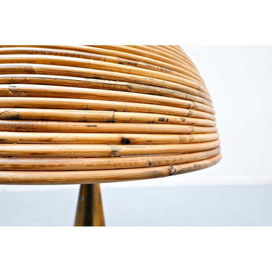 Image 1 of Paar alte Tischlampen aus Messing und Bambus, Italien