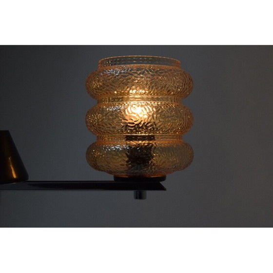 Image 1 of Vintage-Kronleuchter aus Glas, Chrom, Metall und Kunststoff, Tschechoslowakei 1960