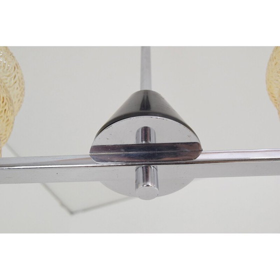 Image 1 of Vintage-Kronleuchter aus Glas, Chrom, Metall und Kunststoff, Tschechoslowakei 1960