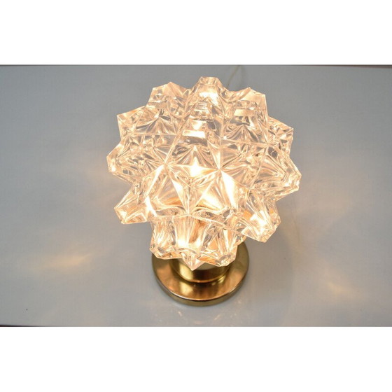 Image 1 of Tischlampe aus Glas und Messing von Kamenicky Senov, Tschechoslowakei 1960