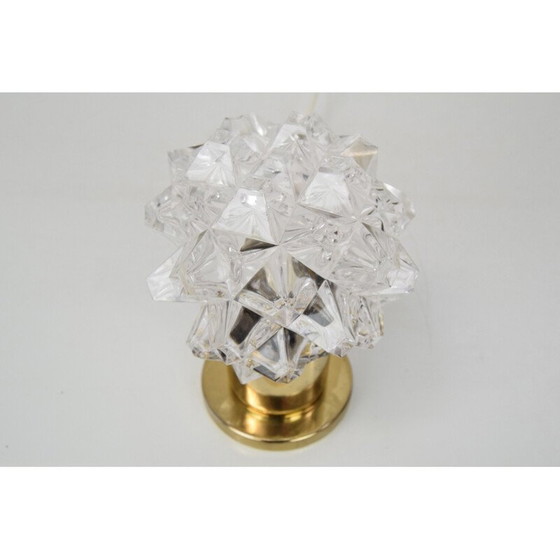 Image 1 of Tischlampe aus Glas und Messing von Kamenicky Senov, Tschechoslowakei 1960