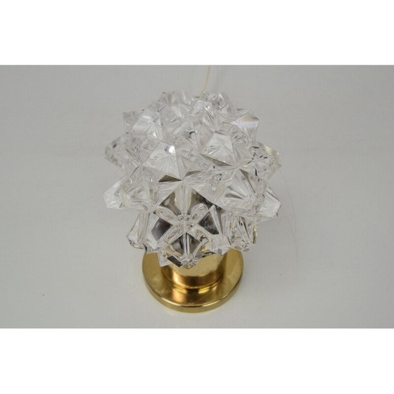 Image 1 of Tischlampe aus Glas und Messing von Kamenicky Senov, Tschechoslowakei 1960
