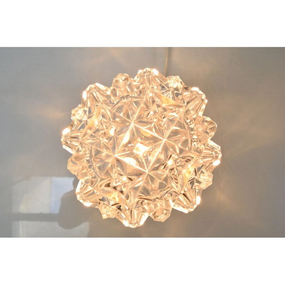 Image 1 of Tischlampe aus Glas und Messing von Kamenicky Senov, Tschechoslowakei 1960