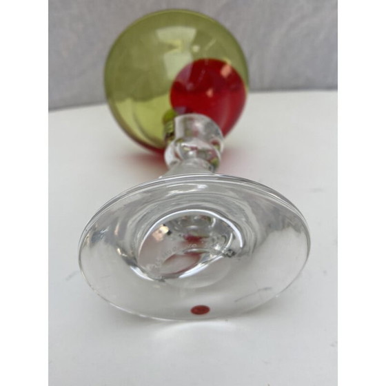 Image 1 of Grüne und rote Tasse von Serge Mansau für Murano 1992er