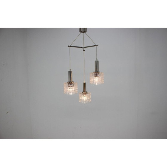 Image 1 of Vintage Chromglas-Kronleuchter, Deutschland 1970