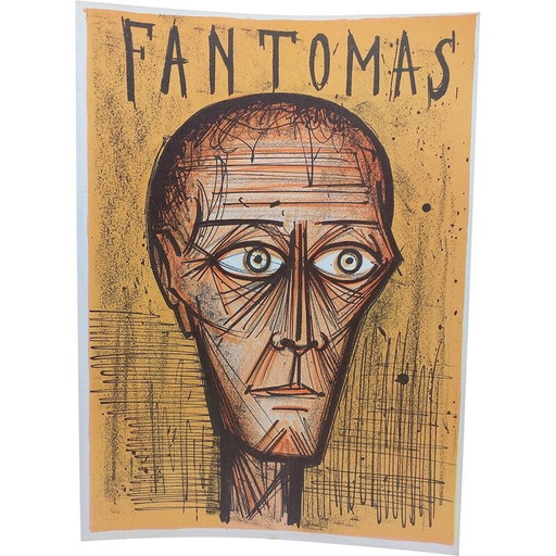 Vintage-Lithographie "Fantomas" von Bernard Buffet für Mourlot, 1967
