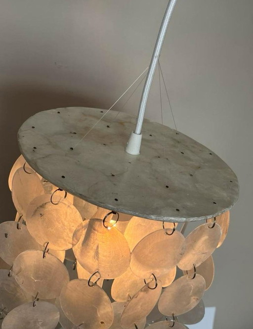 Satz von 2 Capiz Shell Lampen Perle Opaline Shell