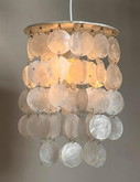 Satz von 2 Capiz Shell Lampen Perle Opaline Shell