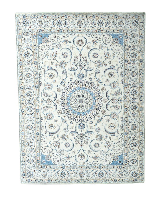 Image 1 of Handgeknüpfter Nain 9 La Mit Seide Orientteppich 345 X 257 Cm 