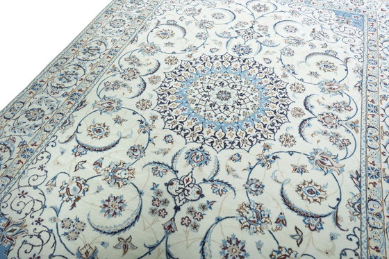 Image 1 of Handgeknüpfter Nain 9 La Mit Seide Orientteppich 345 X 257 Cm 