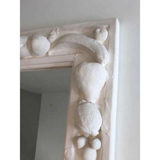 Image 1 of Dekorativer Gipsspiegel mit Obstdekor, Frankreich 1970