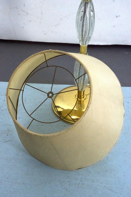 Image 1 of Ercole Barovier, Seltene Bullicante Stehlampe aus Muranoglas und Messing. Italien 1940er Jahre