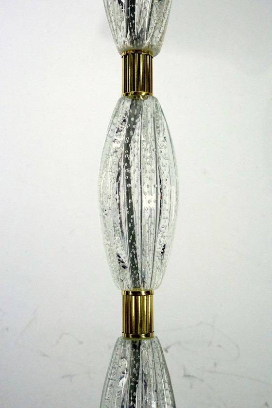 Image 1 of Ercole Barovier, Seltene Bullicante Stehlampe aus Muranoglas und Messing. Italien 1940er Jahre