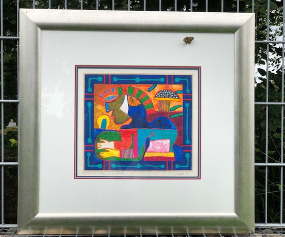 Image 1 of Clemens Briels, Frau mit einer Art Regenschirm