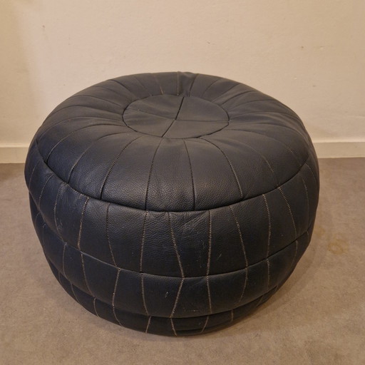 70'D Blauer Vintage-Puffsessel