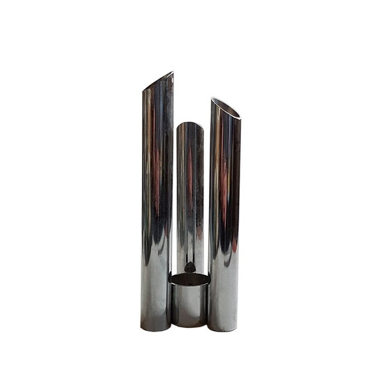 Image 1 of Italienische Space Age Metallvase, 1960er Jahre