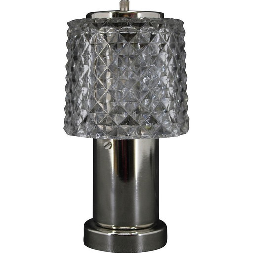 Tischlampe aus Glas von Kamenicky Senov, Tschechoslowakei 1970