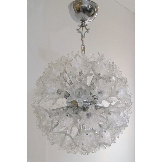 Image 1 of Vintage-Kronleuchter aus Klarglas und Chrom von Paolo Venini für VeArt, Italien