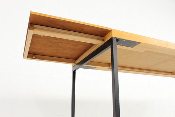 Image 1 of Dieter Waekerlin für Behr, ausziehbarer Mid-Century Teak Esstisch / Schreibtisch, Deutschland 1950er