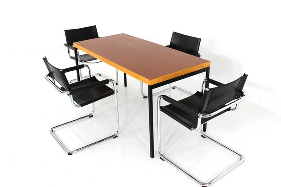 Image 1 of Dieter Waekerlin für Behr, ausziehbarer Mid-Century Teak Esstisch / Schreibtisch, Deutschland 1950er