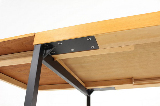 Image 1 of Dieter Waekerlin für Behr, ausziehbarer Mid-Century Teak Esstisch / Schreibtisch, Deutschland 1950er