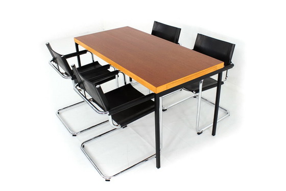 Image 1 of Dieter Waekerlin für Behr, ausziehbarer Mid-Century Teak Esstisch / Schreibtisch, Deutschland 1950er