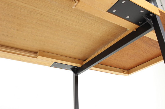 Image 1 of Dieter Waekerlin für Behr, ausziehbarer Mid-Century Teak Esstisch / Schreibtisch, Deutschland 1950er