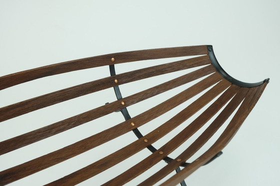 Image 1 of dänischer moderner FRUCHTKORB 50er 60er Jahre Teakholz Metall Kupfer