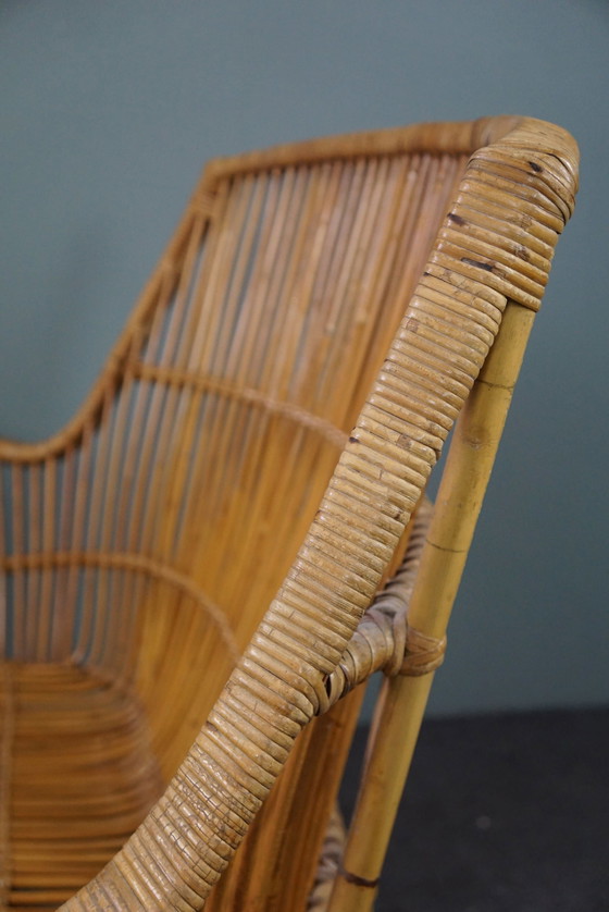 Image 1 of Besonderes 2-Sitzer-Sofa aus Rattan aus der Mitte des Jahrhunderts, Dutch Design, 1950