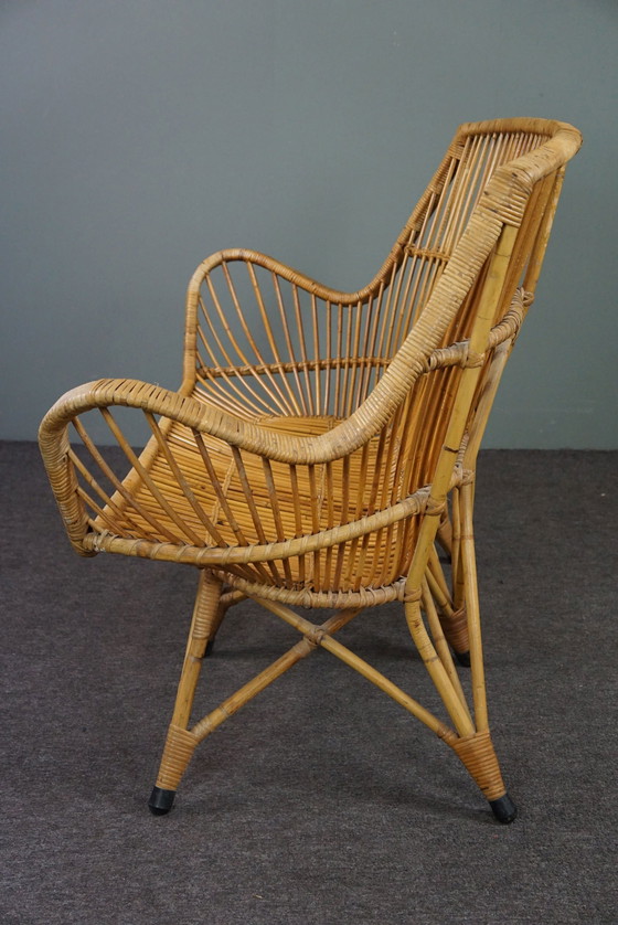 Image 1 of Besonderes 2-Sitzer-Sofa aus Rattan aus der Mitte des Jahrhunderts, Dutch Design, 1950