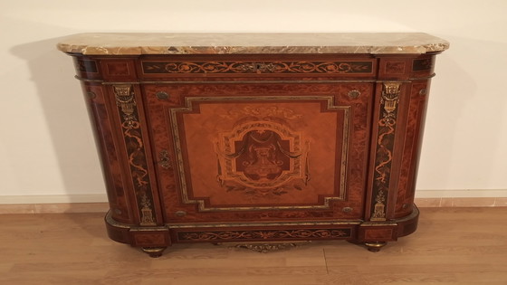 Image 1 of Sideboard mit Intarsien aus der Jahrhundertmitte, Italien, 1960er Jahre