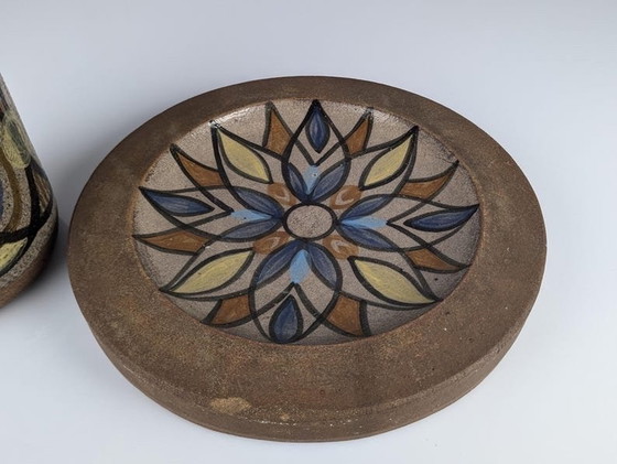 Image 1 of Gres Keramische Vase und Teller von Antonio Salvador Orodea