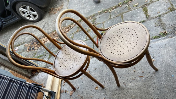Image 1 of 2x antike Stühle Thonet Nr. 14 - Hoffmann