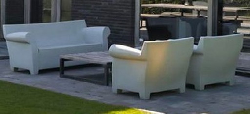 Kartell-Bubble Club Gartenbank +2 Stühle Weiß