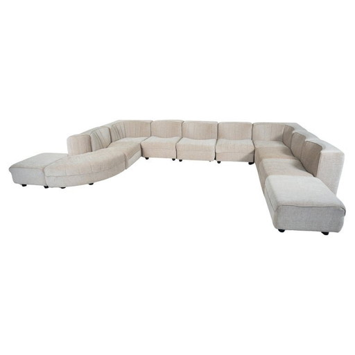 Mid-Century Modulares Sofa Modell '9000' von Tito Agnoli für Arflex, Italien, 1970er Jahre - Neue Polsterung