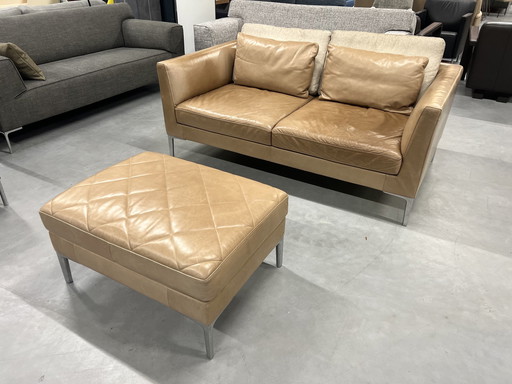 De Sede 48 Sofa mit Hocker Leder