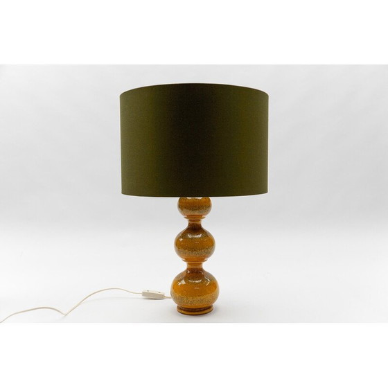 Image 1 of Orangefarbene Keramik-Tischlampe von Kaiser Leuchten, Deutschland 1960