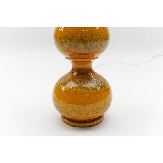 Image 1 of Orangefarbene Keramik-Tischlampe von Kaiser Leuchten, Deutschland 1960