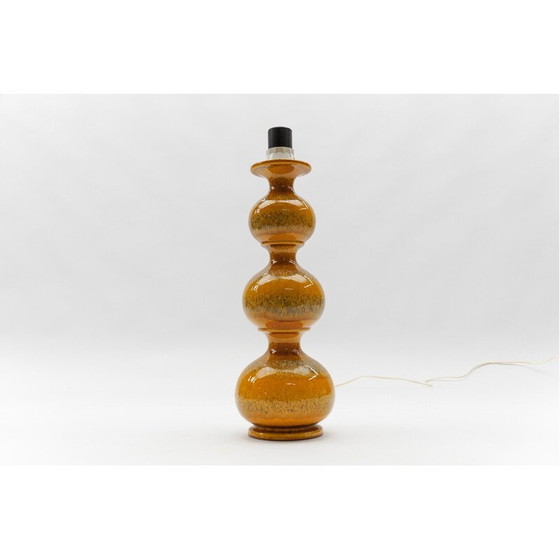 Image 1 of Orangefarbene Keramik-Tischlampe von Kaiser Leuchten, Deutschland 1960