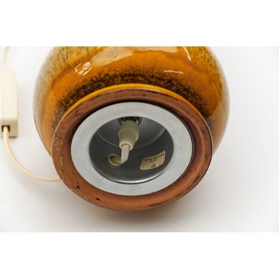 Image 1 of Orangefarbene Keramik-Tischlampe von Kaiser Leuchten, Deutschland 1960