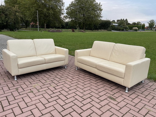 Schönes Montel Echtes Leder 2.5+2-Sitzer Sofa Set